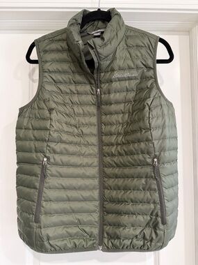 Eddie Bauer Sage Green Quilted Packable Vest